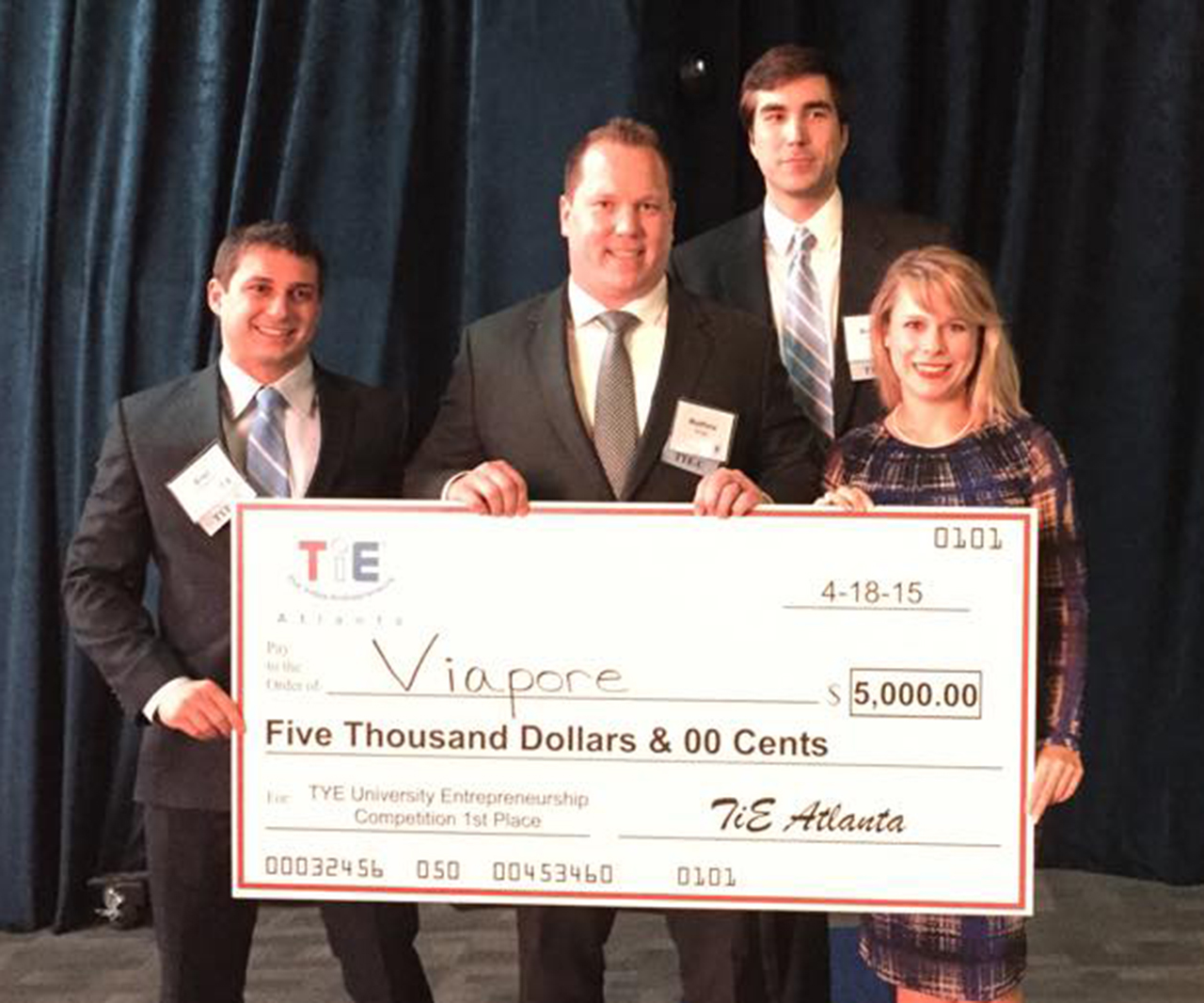 Viapore team members at the TiE Atlanta Young Entrepreneurs University Competition