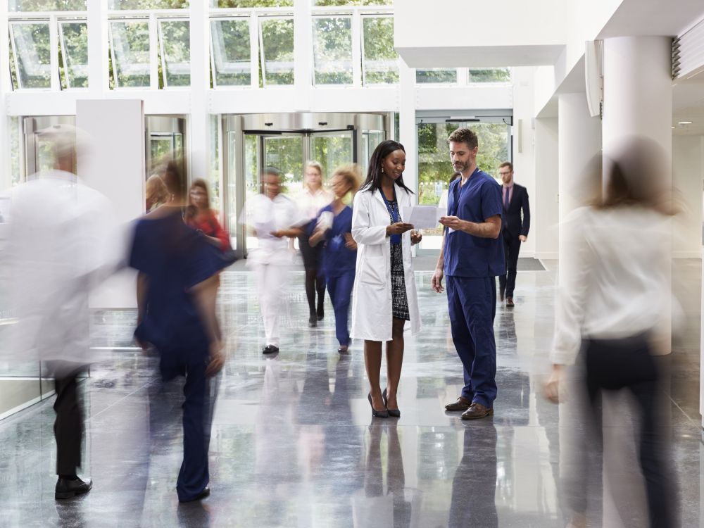 medical researchers talking together