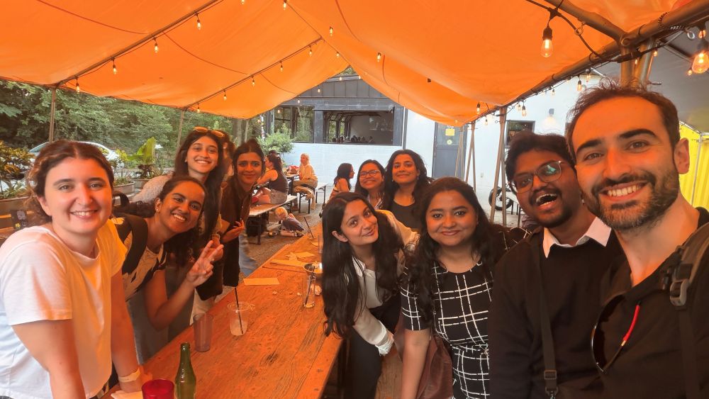 interns gather outside