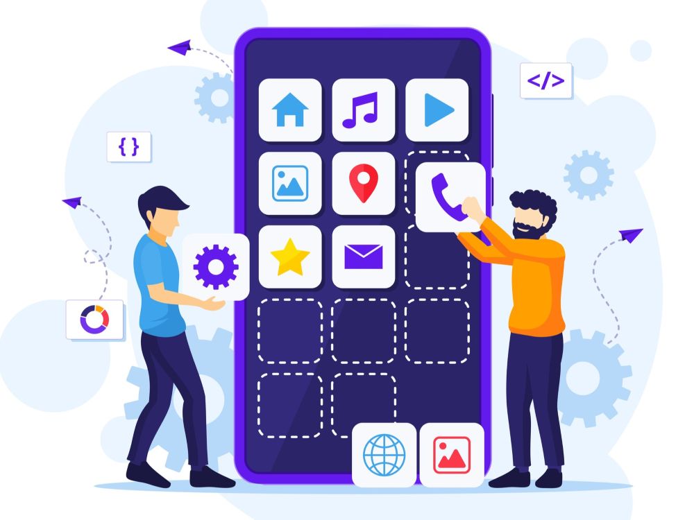illustration of app development