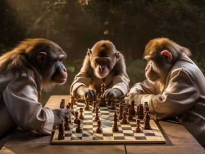monkeys playing chess