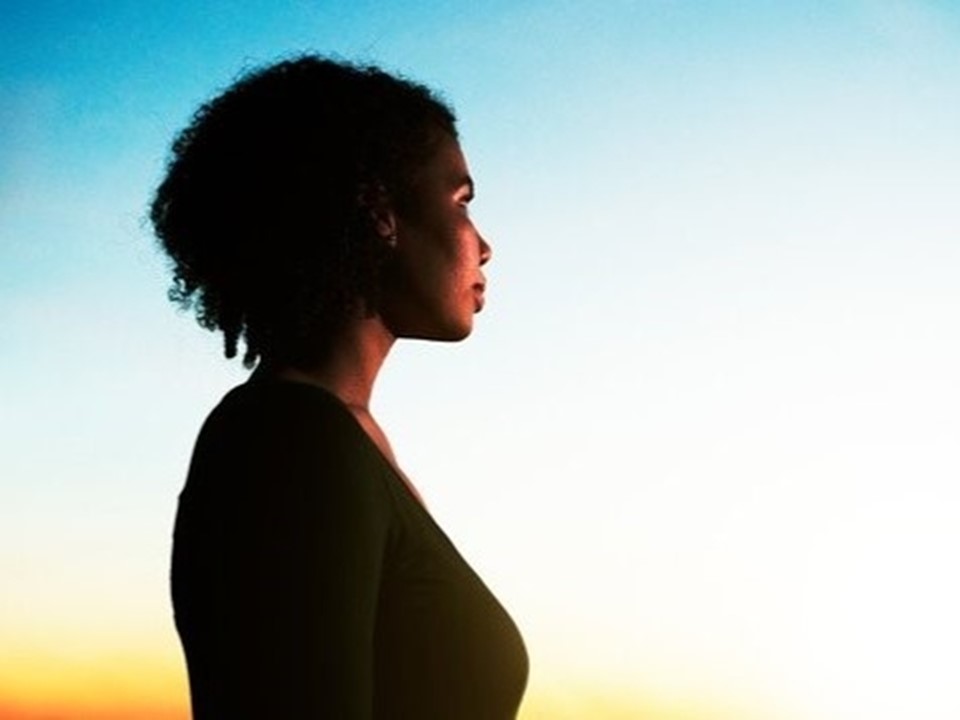 black woman looking forward