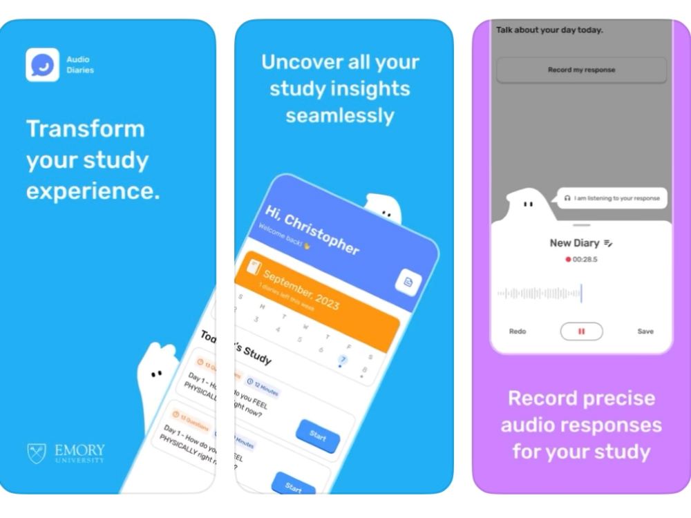 mobile app screens
