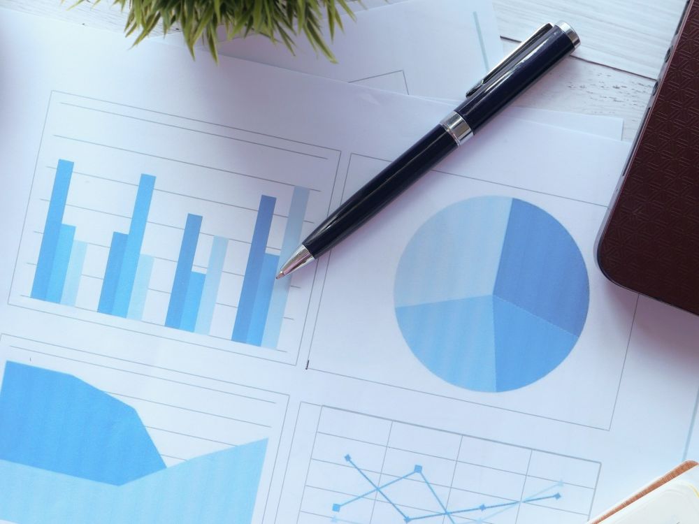 bar charts and pie charts